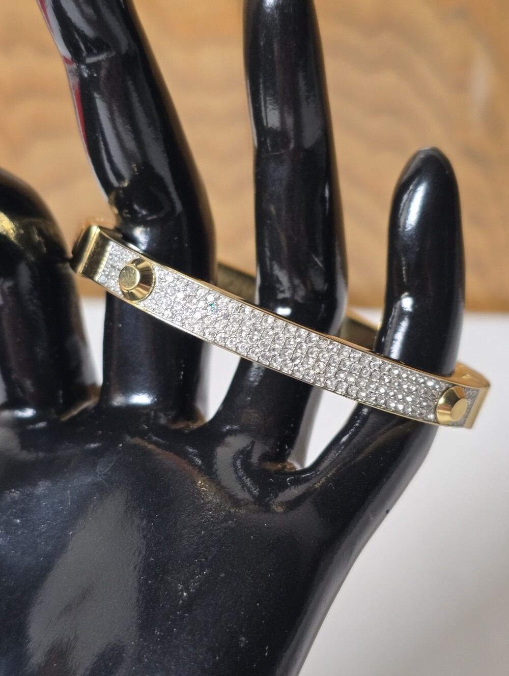 Michael Kors Gold-Tone Pavé Crystal Bangle Bracelet - Women's Jewelry